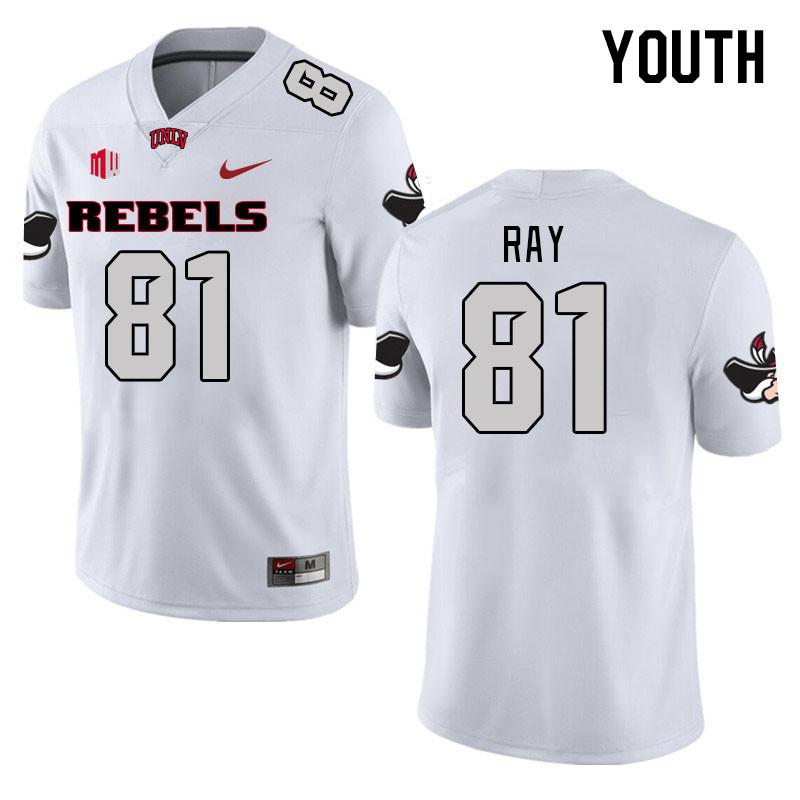 Youth #81 Rogerick Ray UNLV Rebels 2023 College Football Jerseys Stitched-White